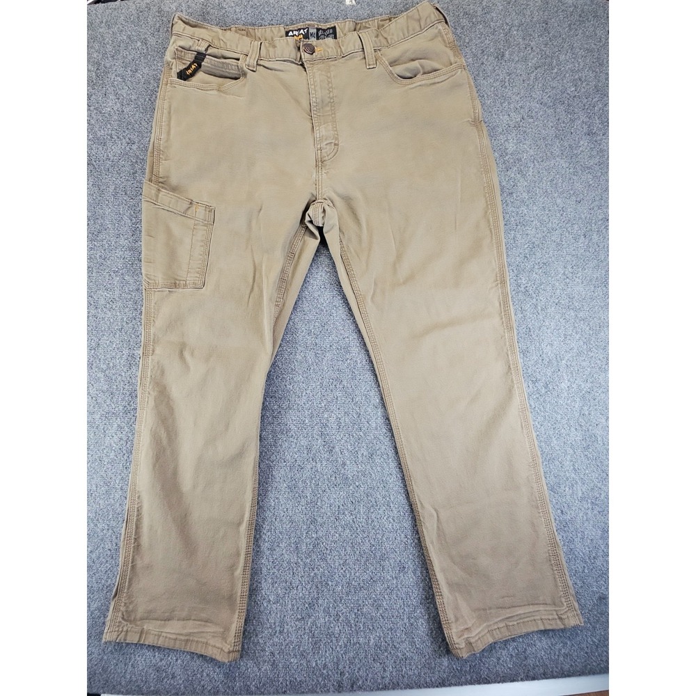 Ariat Rebar M4 Relaxed Straight Work Pant Men 40x32 Field Khaki Durastretch 1518